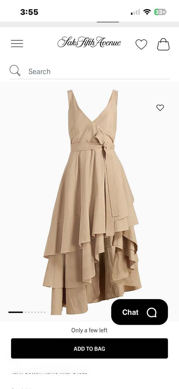Co Asymmetric Tiered Ruffle Tank Dress in Cotton Poplin